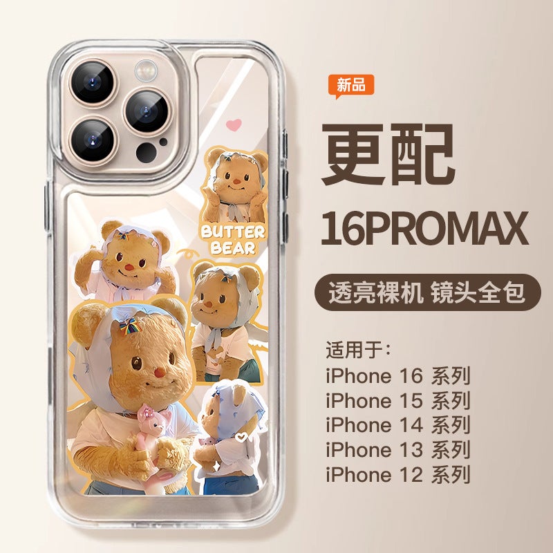For Apple 15 Mobile Phone Case New iphone16promx Butter Bear 13 Transparent 14pro Premium Sense 12 - Image 1