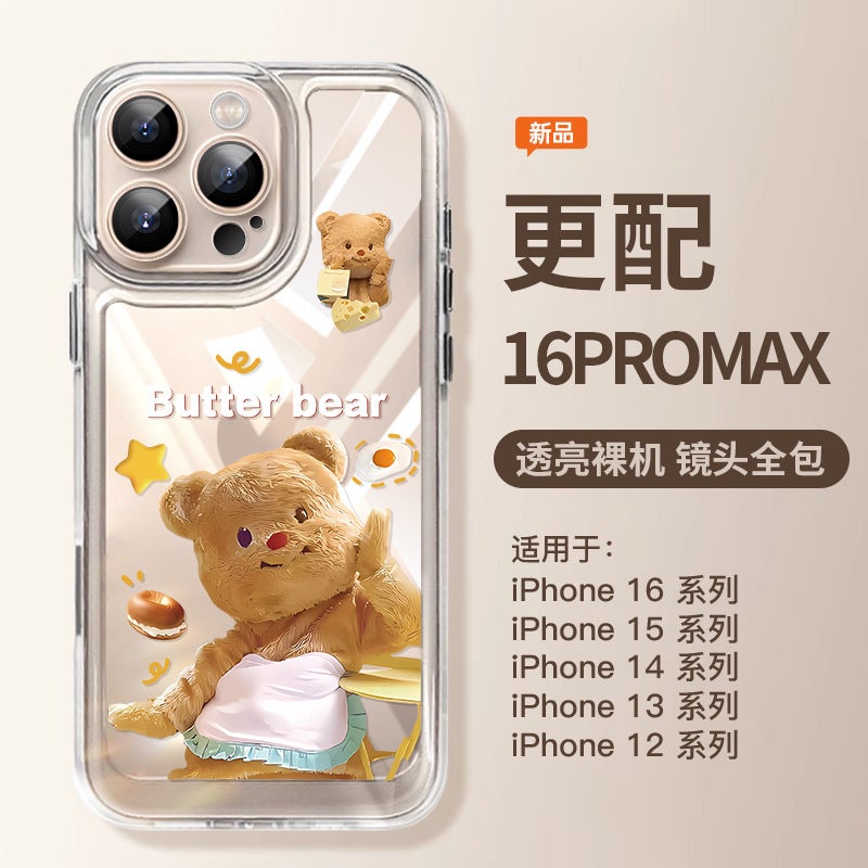 For Apple 15 Mobile Phone Case New iphone16promx Butter Bear 13 Transparent 14pro Premium Sense 12 - Image 2