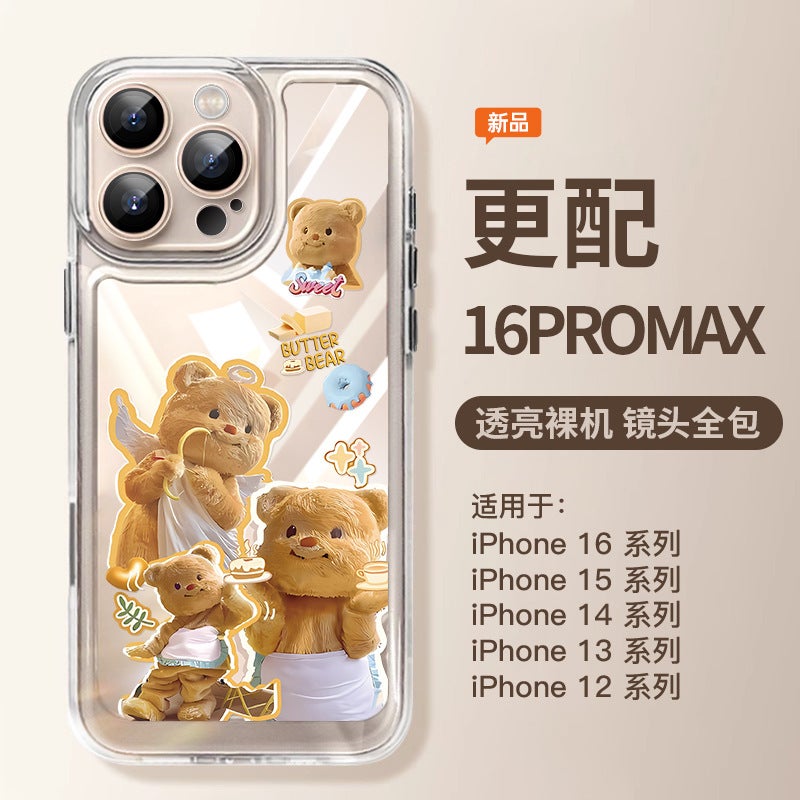 For Apple 15 Mobile Phone Case New iphone16promx Butter Bear 13 Transparent 14pro Premium Sense 12 - Image 3