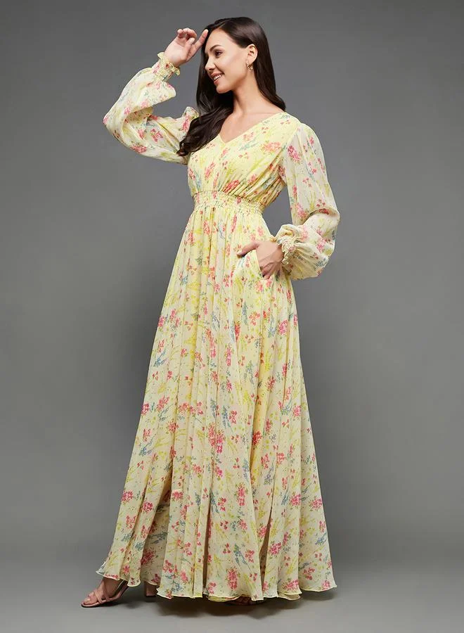 Miss Chase Floral Chiffon Dress