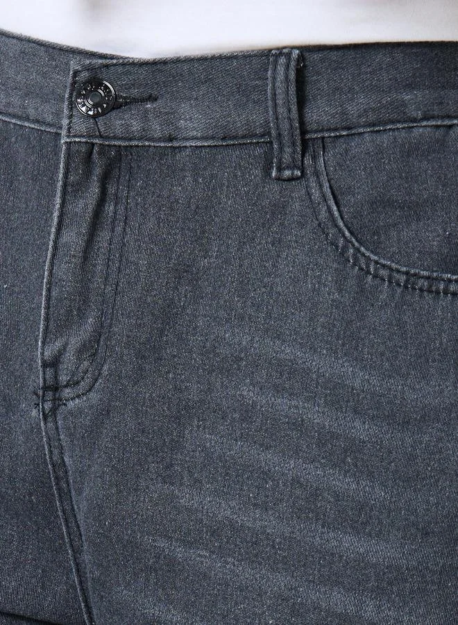 Styli Styli Mid Rise Bootcut Faded Jeans