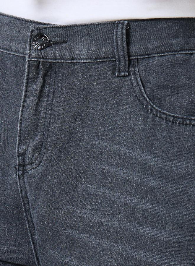 ستايلي جينز ستايلي بقصة بوت كت بخصر متوسط وتأثير باهت - Image 3