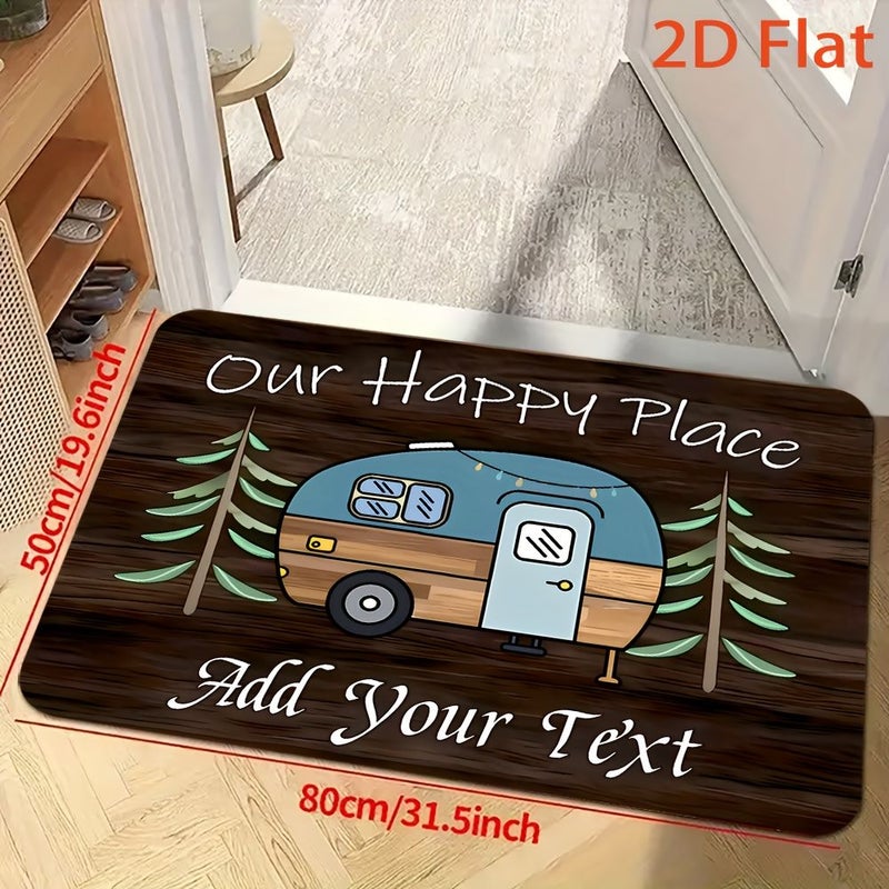 حصيرة تخييم مخصصة مقاس 23.6 × 35.4 بوصة بتصميم عربة التخييم، ناعمة وغير قابلة للانزلاق وسهلة التنظيف - Image 5