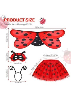 DURKU Deluxe Ladybug Costume Set for Girls - 4-Piece Kids Dress-Up Kit with Headband, Tutu Skirt, Fairy Wings for Carnivals and Costume Parties  - Image 5