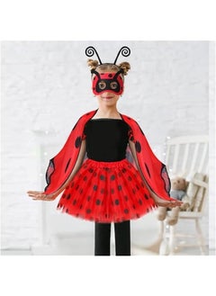 DURKU Deluxe Ladybug Costume Set for Girls - 4-Piece Kids Dress-Up Kit with Headband, Tutu Skirt, Fairy Wings for Carnivals and Costume Parties  - Image 4