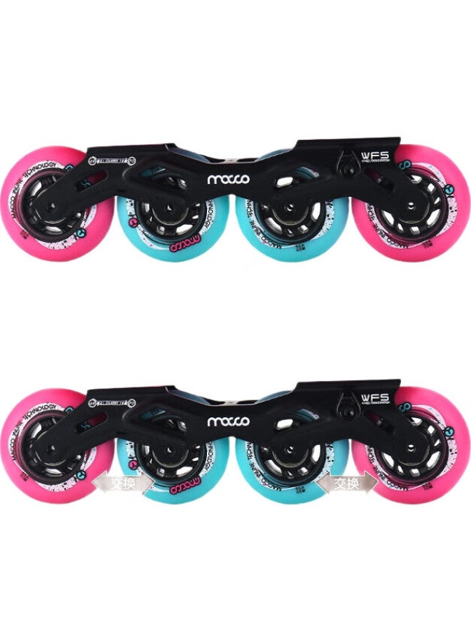 Meter high Migao Roller Skates For Children, Inline Skates For Boys And Girls, High-End Flat Skate Shoes, Beginner Lockable Wheels, Roller Skates Complete Set, Sc6 Pink S - Image 2