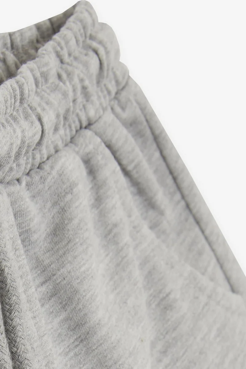 بريز Girls & Boys Boy Shorts Text Printed Lace Up Pocket Age 3-7, Light Gray Melange