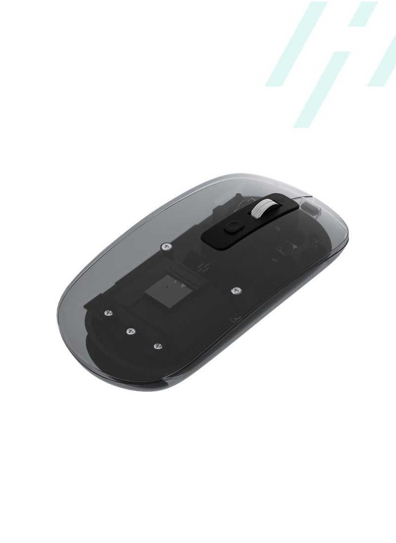 هيتز - ماوس بلوتوث لاسلكي كامل شفاف محمول صامت ماوس مع جهاز استقبال USB - Image 1