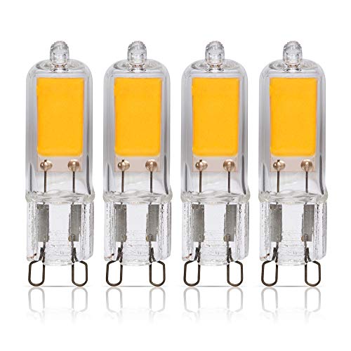 Simba Lighting G9 LED COB Light Bulb (4 Pack) 2W T4 20W to 25W Halogen Replacement for Pendants, Ceiling Lights, Desk Lamp, Wall Sconce, 120V JCD Bi-Pin Base Non-Dimmable, 2700K Warm White - Image 1