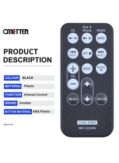 New RMT-CCD3IPA RMTCCD3IPA for Fit for Sony Remote Control ICF-CD3iP FM AM CD Clock Radio