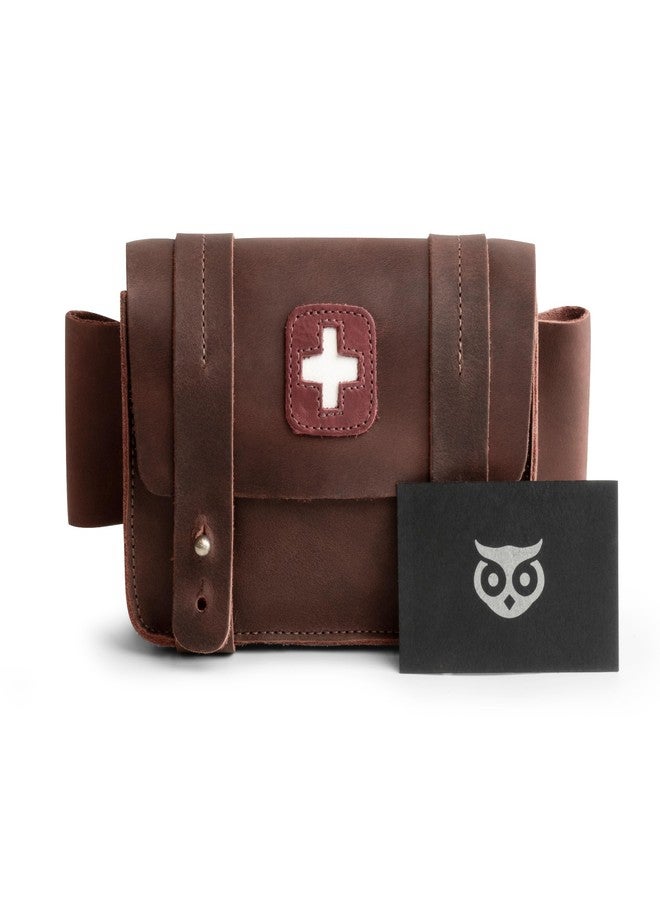 Hide & Drink, Empty First Aid Bag, Mini Medical Stotage Pouch - Handmade from Full Grain Leather - Bourbon Brown - Image 5