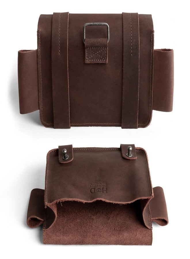 Hide & Drink, Empty First Aid Bag, Mini Medical Stotage Pouch - Handmade from Full Grain Leather - Bourbon Brown - Image 2