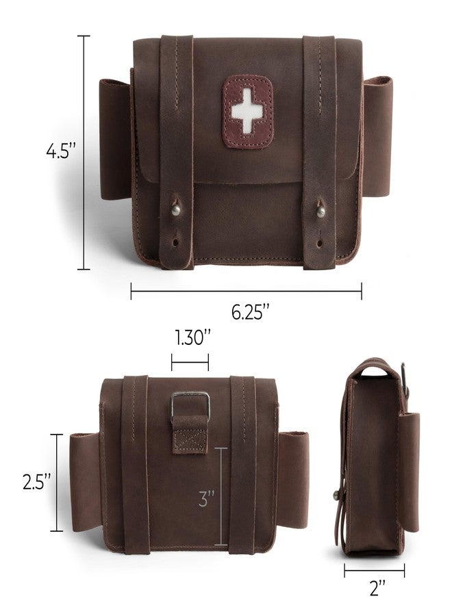 Hide & Drink, Empty First Aid Bag, Mini Medical Stotage Pouch - Handmade from Full Grain Leather - Bourbon Brown - Image 4