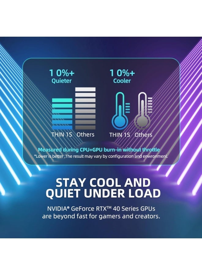 MSI Thin 15 15.6" 144Hz FHD Gaming Laptop | AMD Ryzen 5 7535HS | NVIDIA GeForce RTX 4050 | 32GB DDR5 RAM |1TB SSD | Windows 11 | Backlit Keyboard | Wi-Fi 6 | Black english black - Image 3