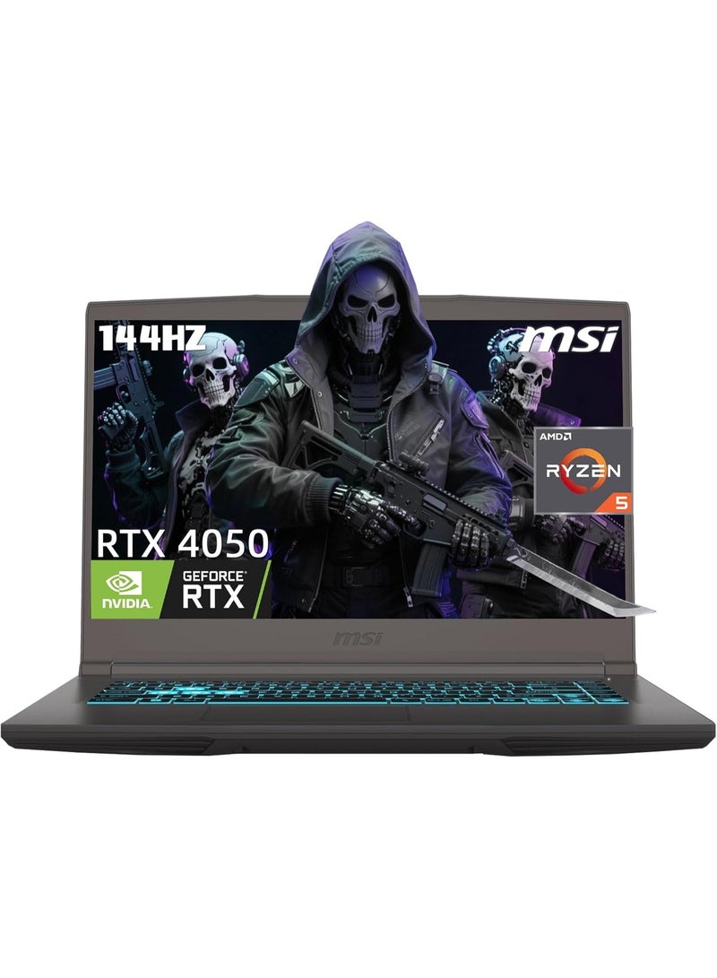 MSI Thin 15 15.6" 144Hz FHD Gaming Laptop | AMD Ryzen 5 7535HS | NVIDIA GeForce RTX 4050 | 32GB DDR5 RAM |1TB SSD | Windows 11 | Backlit Keyboard | Wi-Fi 6 | Black english black - Image 1