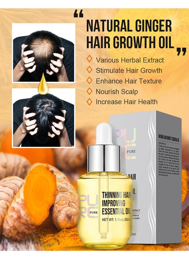 PURC Natural Hair Density Essential Oil 35ml, Hair Growth and Regrowth Serum, Thickener Regrowth Hair Essence, Treatments Oil Fast Grow Hair for Hair Loss for Women Men - Image 2