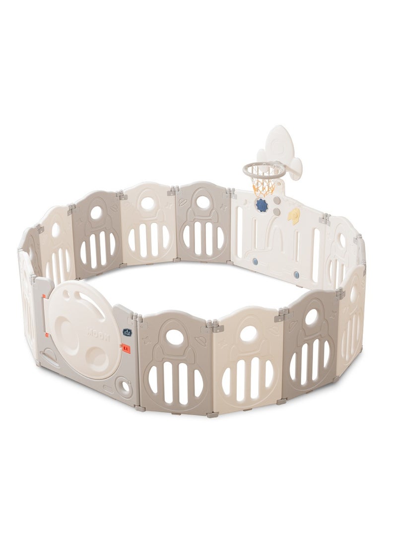 Little Story Little Story - Playpen W/ Basketball Hoop - Space Grey  - Image 1