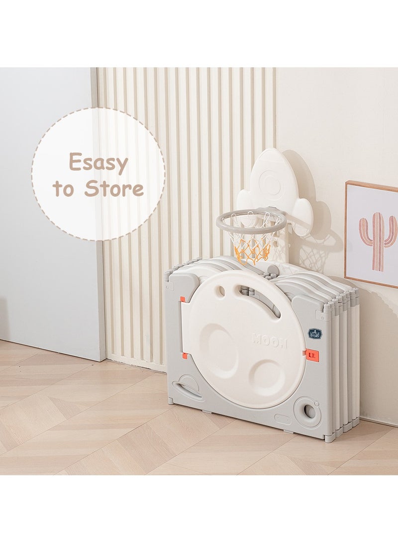 Little Story Little Story - Playpen W/ Basketball Hoop - Space Grey  - Image 5