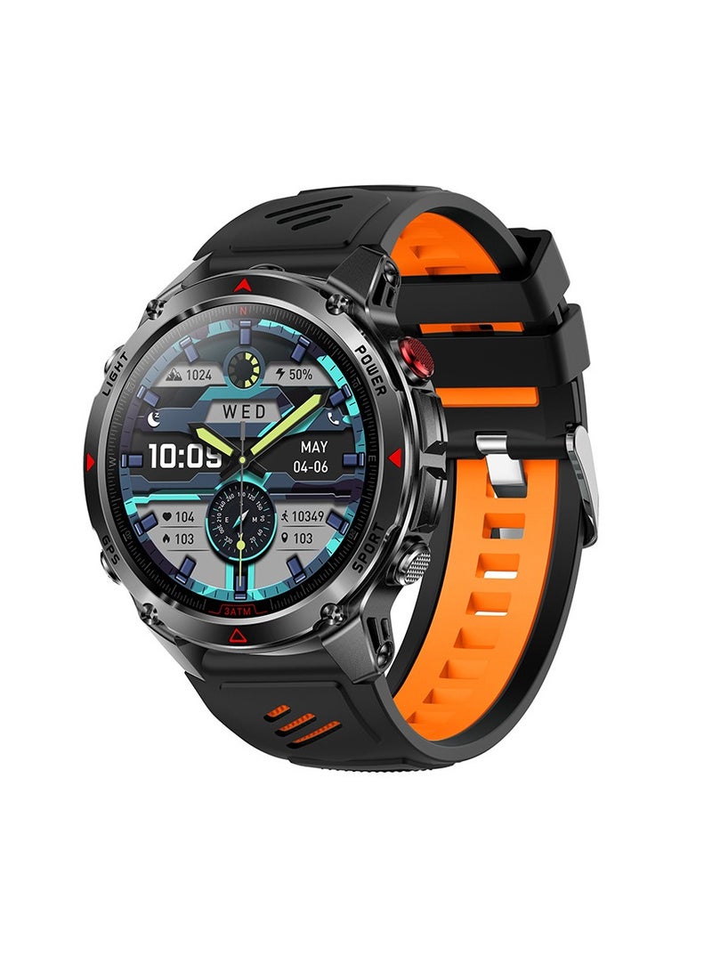 سكت شيكترو تتميز ساعة HT37 الذكية بمكالمات بلوتوث، وتتبع نظام تحديد المواقع العالمي (GPS)، ومصباح يدوي، وبوصلة للرياضات الخارجية. - Image 1