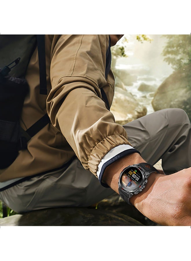 سكت شيكترو تتميز ساعة HT37 الذكية بمكالمات بلوتوث، وتتبع نظام تحديد المواقع العالمي (GPS)، ومصباح يدوي، وبوصلة للرياضات الخارجية. - Image 2