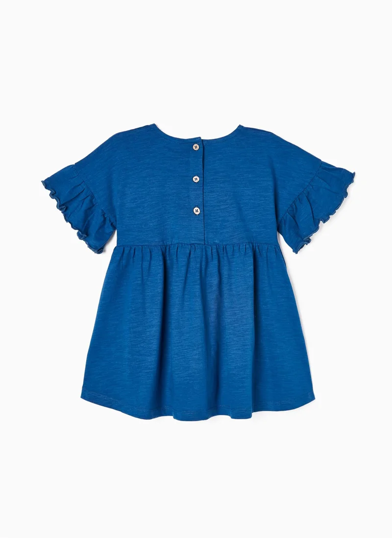 Zippy Zippy Cotton T-shirt with Ruffles for Girls