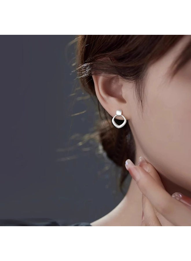 Goolsky New Arrival Geometric Rhombus Stud Earrings for Women Viral Niche Versatile Mini Fashion Light Luxury High-End Statement Earrings - Image 5