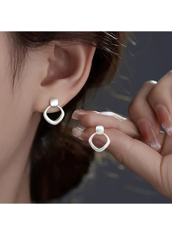 Goolsky New Arrival Geometric Rhombus Stud Earrings for Women Viral Niche Versatile Mini Fashion Light Luxury High-End Statement Earrings - Image 4