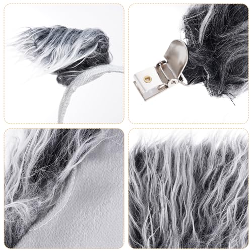 Dxhycc Wolf Costume Set Grey Wolf Ears Headband, Gloves and Tails for Halloween Dress-Up Accessory Kit - Image 3