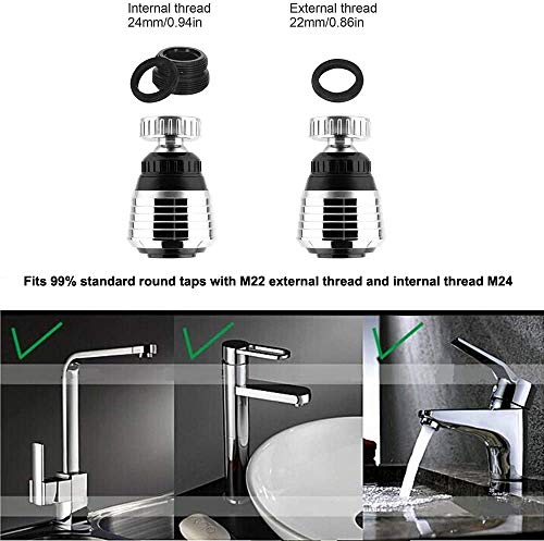 ONESWI 360 Rotate Swivel Water Saving Tap Aerator Diffuser Faucet Nozzle Filter Adapter 1Pcs - Image 3