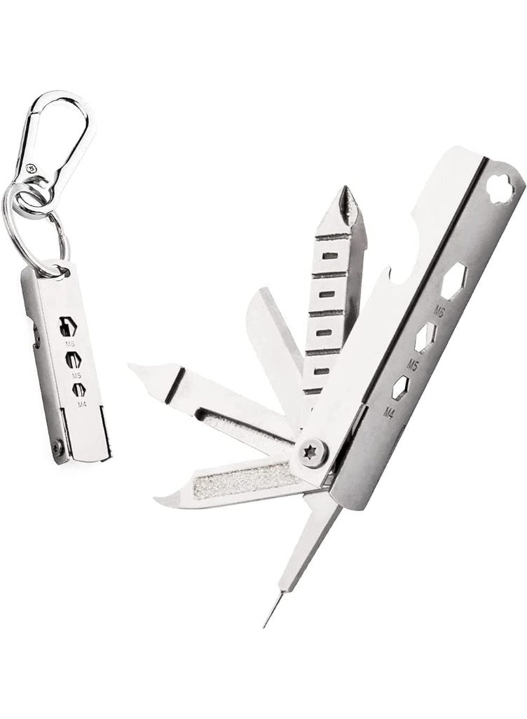 Keychain Multitool, Multi Function Repair Tool, 11 In 1 Multi Purpose Repair Tool, Keychain With Screwdriver, Sturdy and Durable, for Bottle Opener, Wrench, Ruler, Card Pin, Mobile Phone Holder - Image 1