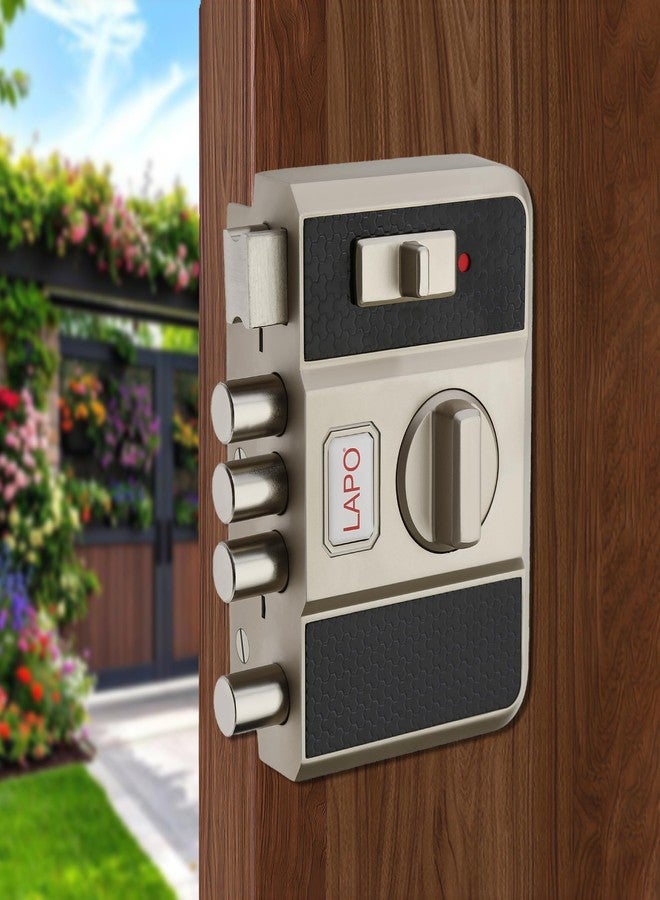 LAPO Penta Lock - 4-Deadbolt Privacy System with Easy-Grip Interior Knob, Reversible Mechanism for Sliding, Single & Double Doors, Matt Finish, 3-Year Warranty - Image 1