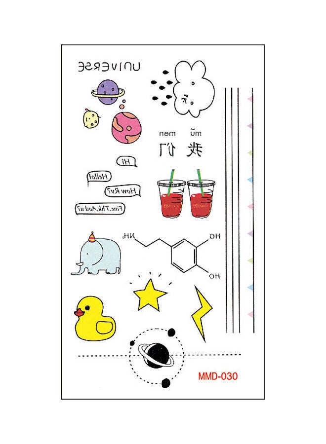 NIBEMINENT Waterproof Fashionable Temporary Tattoo Sticker Multicolour - Image 1