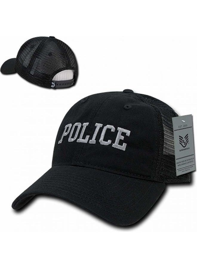 Rapid Dominance Police Relaxed Trucker Caps, Black - Image 2
