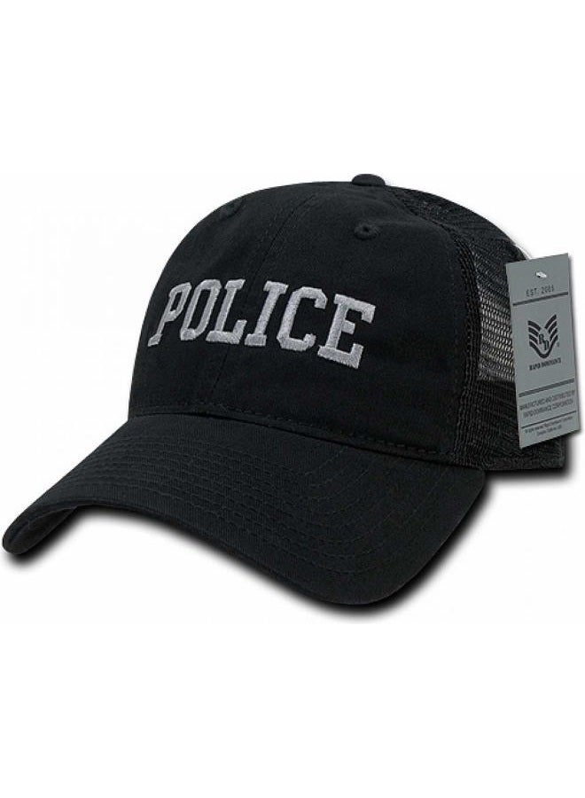 Rapid Dominance Police Relaxed Trucker Caps, Black - Image 1