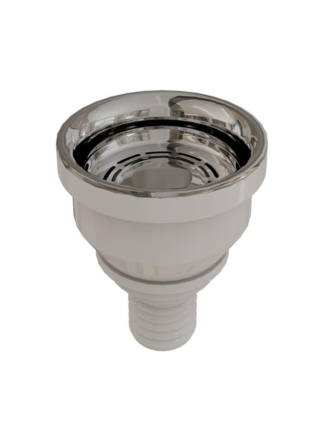 Lorazzo Sink Waste Coupling SS 304 (4.2 x 4.2 Inch) – Stainless Steel Kitchen Sink Drain Coupling | Silver Finish Kitchen Sink Coupling | Rust Proof & Heavy Duty - 1 Year Warranty (Round) - Image 1