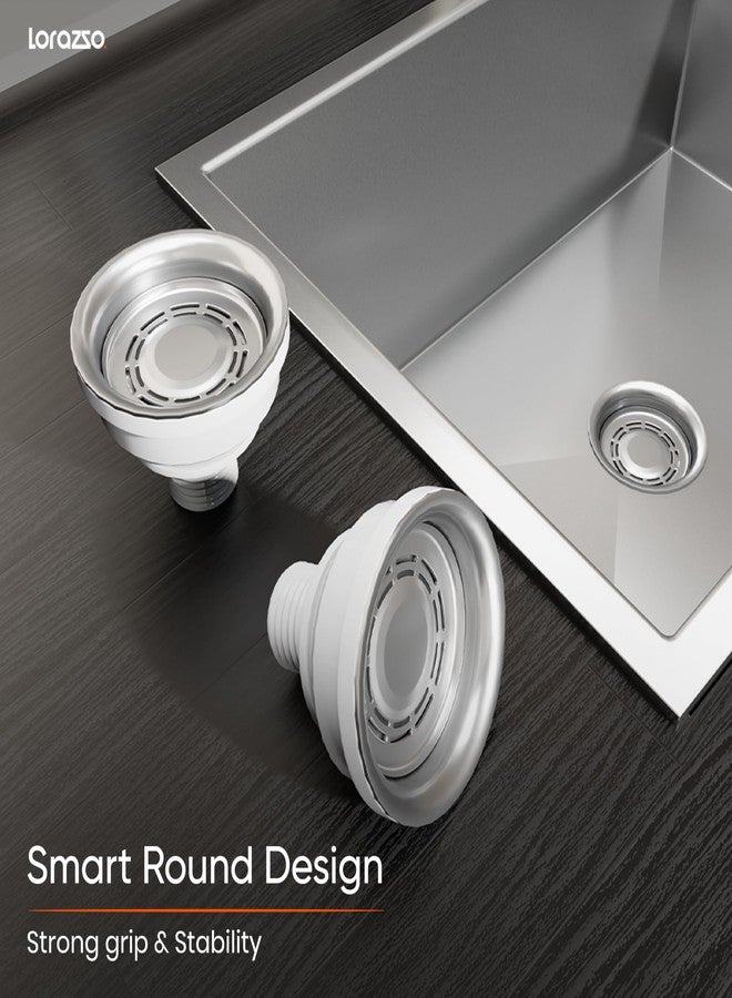 Lorazzo Sink Waste Coupling SS 304 (4.2 x 4.2 Inch) – Stainless Steel Kitchen Sink Drain Coupling | Silver Finish Kitchen Sink Coupling | Rust Proof & Heavy Duty - 1 Year Warranty (Round) - Image 2