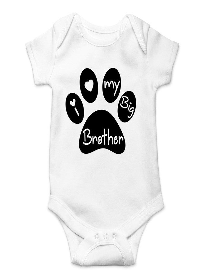 CBTwear I Love My Big Brother - Baby Clothes - Funny Newborn Bodysuit Outfits for Boys and Girls (6 Months, White) - Image 1