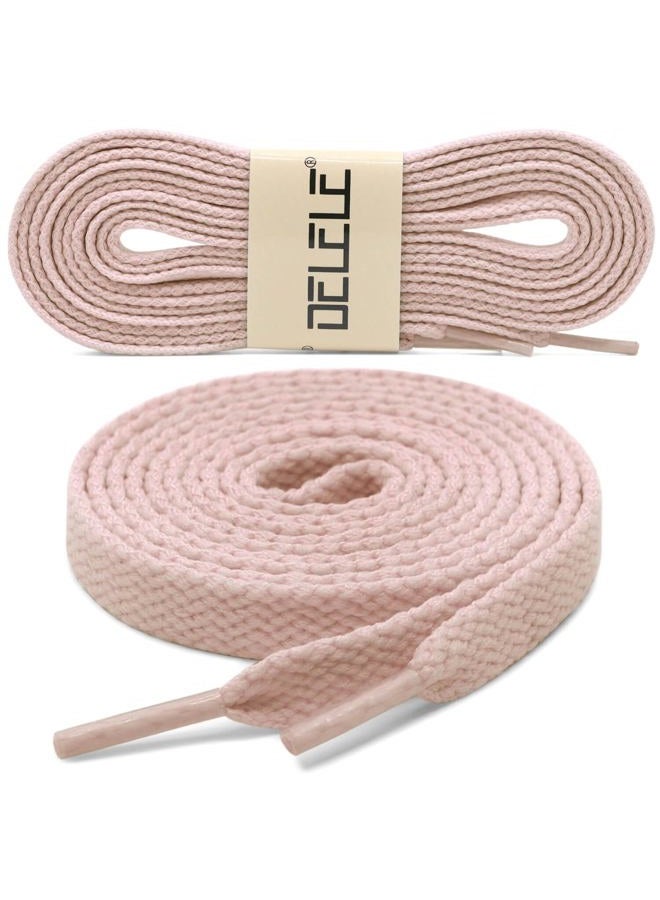 DELELE 2 Pair 43 inch Flat Shoe Laces for Athletic Running Sneakers Shoes Cherry Pink - Image 2