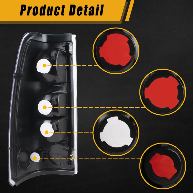 Boine Tail Light Compatible With 1999-2006 Chevy Silverado 1500 2500 3500 GMC Sierra 1500 2500 Driver and Passenger Side Rear Light Brake Lamps - Image 3