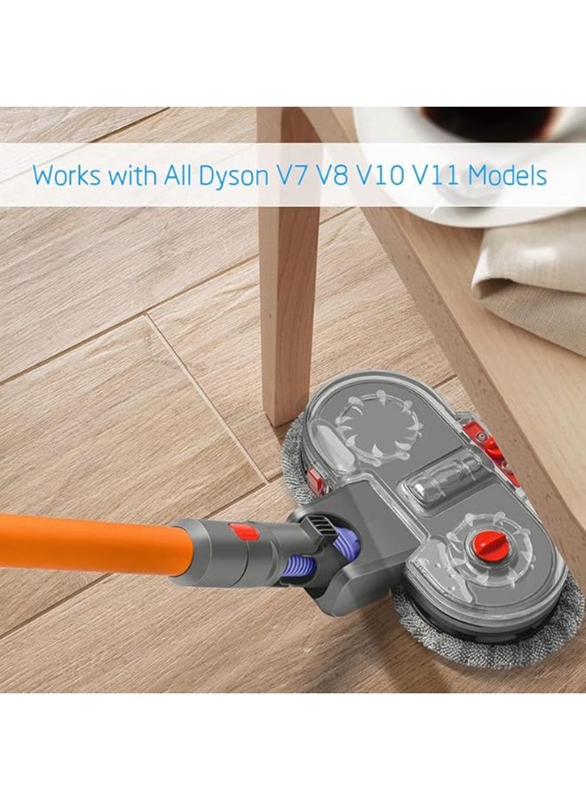 Electric Mop Head Fit for Dyson V15, V11, V10, V8, V7 Vacuum Cleaner, Dual Rotating Heads with Water Tank, 16 Mop Pads - Image 4