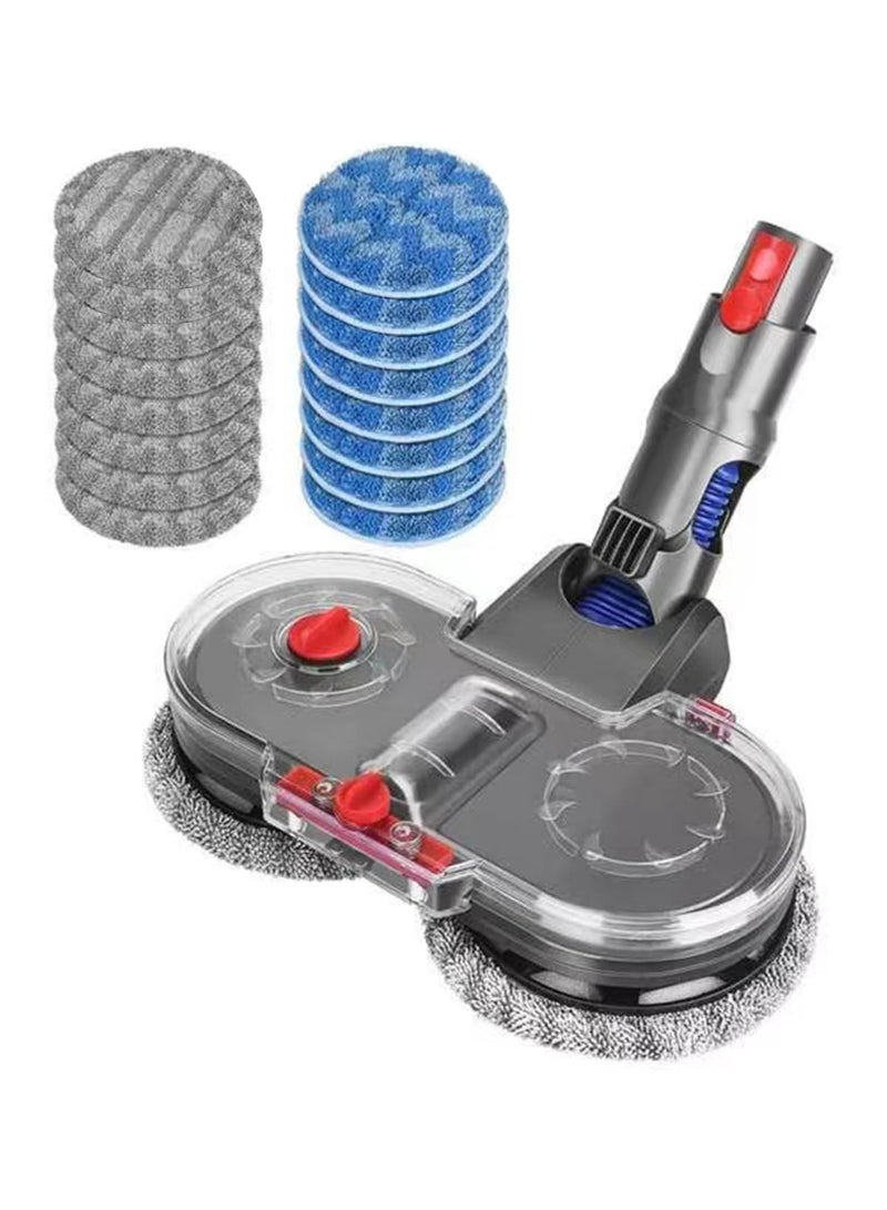 Electric Mop Head Fit for Dyson V15, V11, V10, V8, V7 Vacuum Cleaner, Dual Rotating Heads with Water Tank, 16 Mop Pads - Image 1