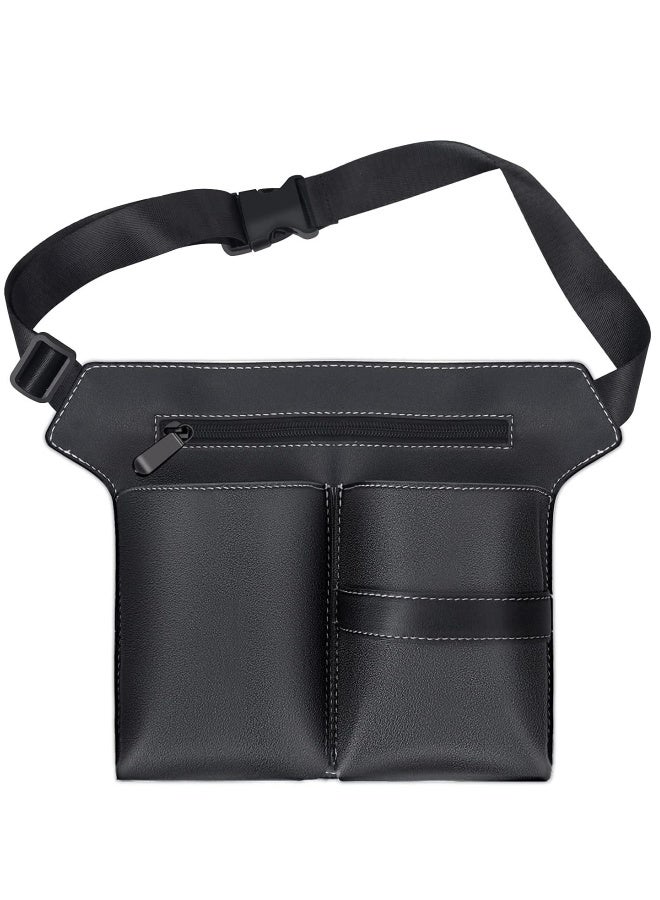 Hairdresser Scissor Bag, Barber PU Leather Waist Pouch, Professional Hairdressing Tools Storage Holster with Waist Belt, Hair Salon Scissor Storage Waist Bag for Hairstylist - Image 2