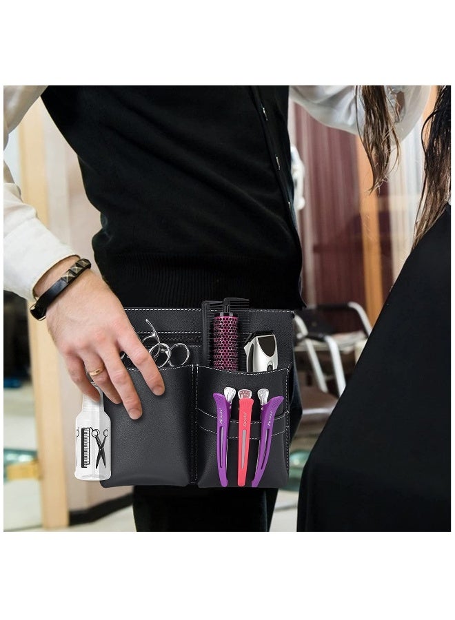 Hairdresser Scissor Bag, Barber PU Leather Waist Pouch, Professional Hairdressing Tools Storage Holster with Waist Belt, Hair Salon Scissor Storage Waist Bag for Hairstylist - Image 4