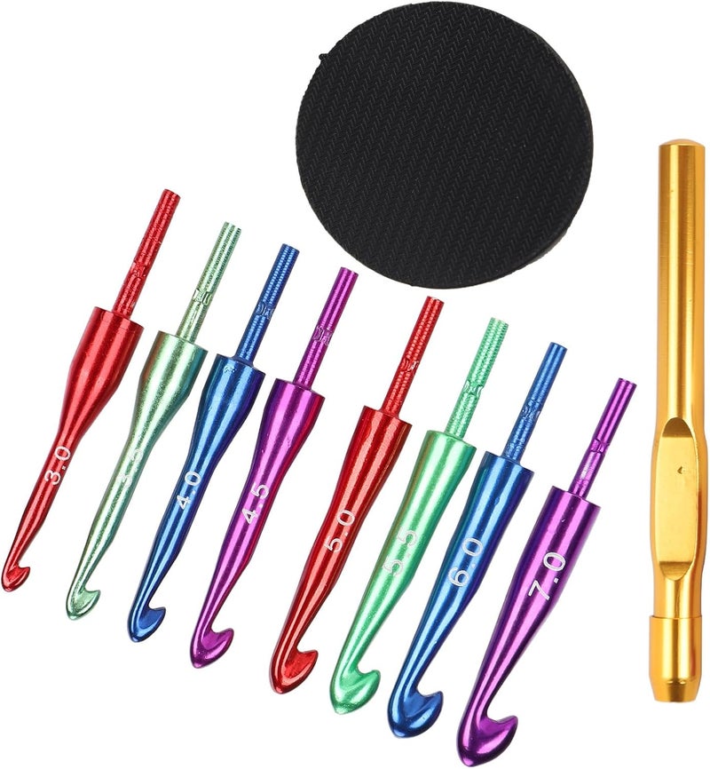 Aluminum Crochet Hook Set with Replaceable Heads, Portable Knitting Needles, 8 Sizes - Ergonomic Design, Lightweight Crafting Tool for Sweaters and Household Projects - Image 2