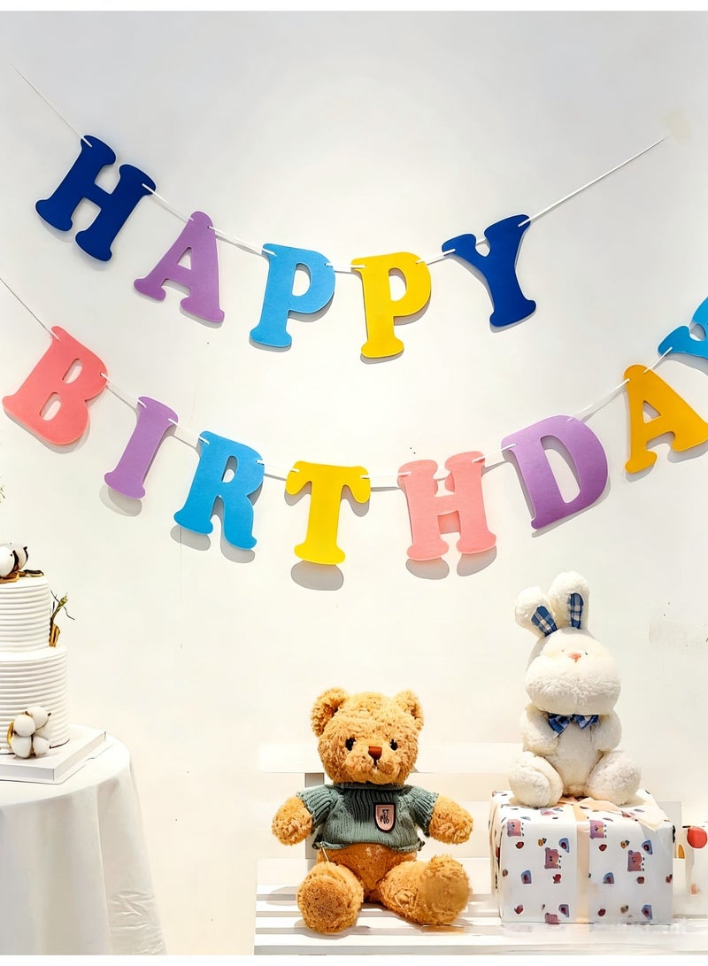 راية عيد ميلاد سعيد باللونات الماكارون، زينة حفلات عيد الميلاد للأطفال، إعداد خلفية عائلية للعيد