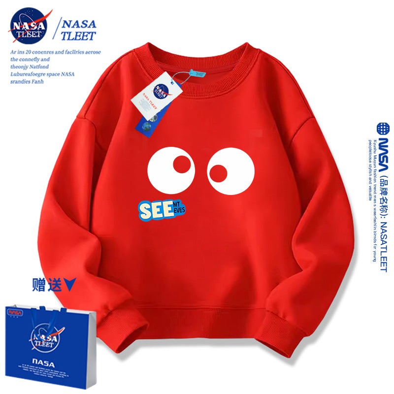 Nasa Joint-Name Boys' Sweater Medium And Big Children'S Eyes See Loose Casual Long-Sleeved Top All-Matching - Image 2