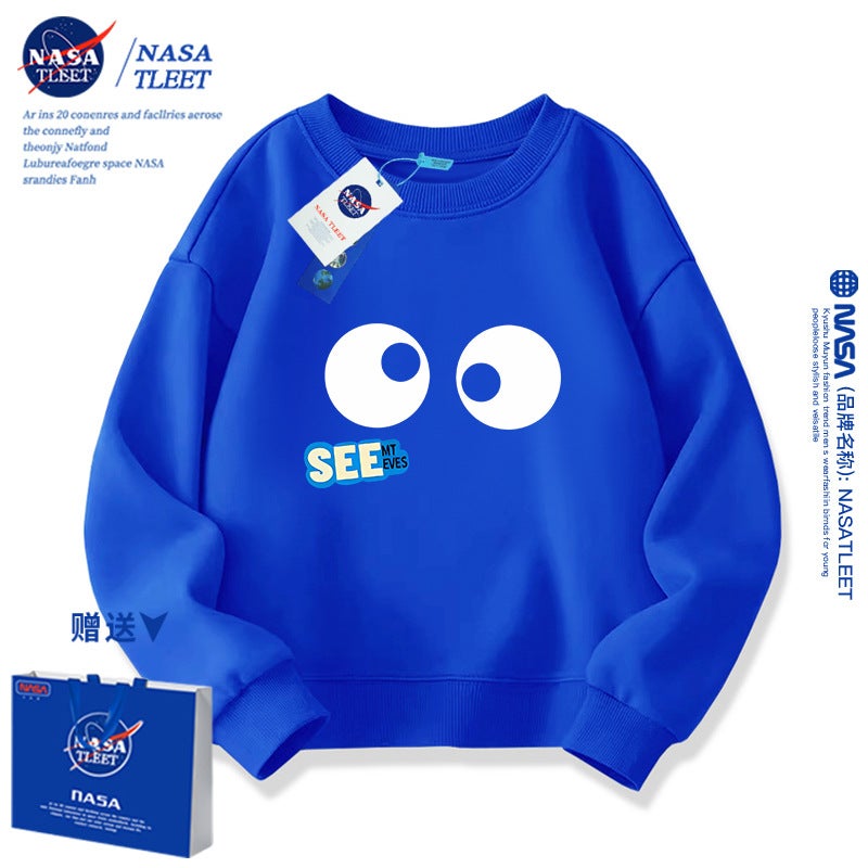 Nasa Joint-Name Boys' Sweater Medium And Big Children'S Eyes See Loose Casual Long-Sleeved Top All-Matching - Image 4