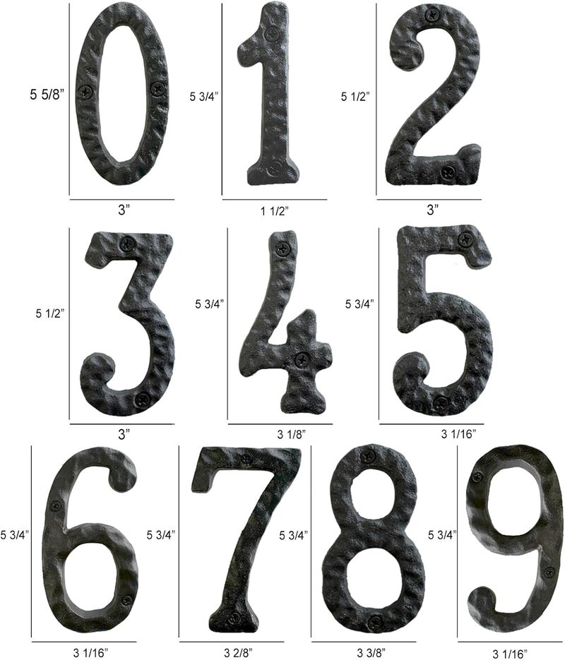 NACH House Numbers for Outside, 5.5 inch Black Address Numbers for House - Number 1 - Rustic Numbers for Outside with Mounting Hardware - Image 5