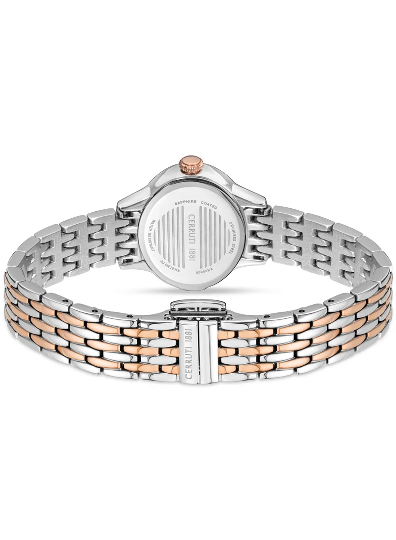 CERRUTI 1881 Women's Cerruti 1881 Nemi Analog Women's Watch - Engraved Bezel Crystals, White Mother of Pearl Dial