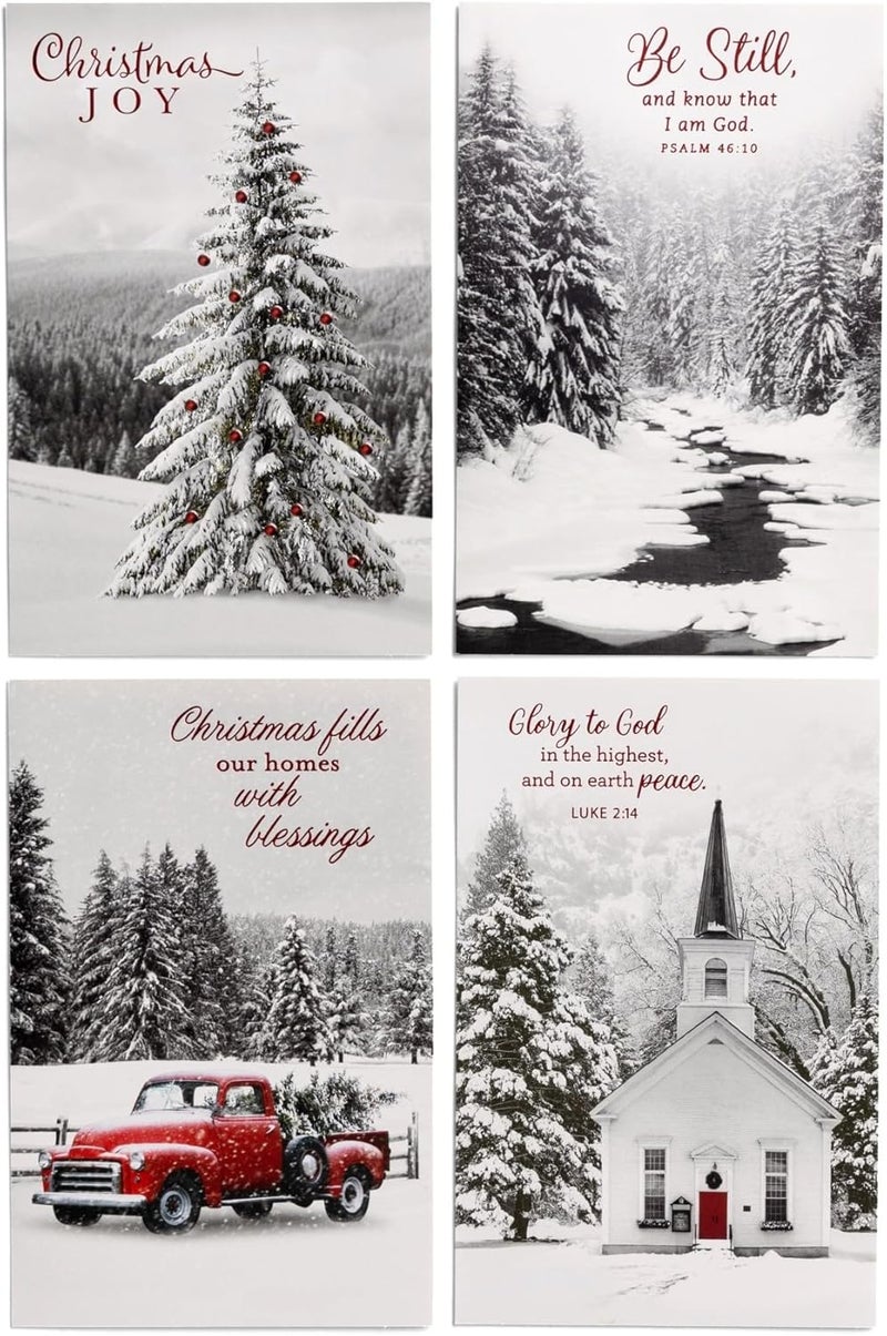DaySpring Black and White Christmas Classics 60 Bulk Christmas Boxed Cards and Envelopes U1347 - Image 2